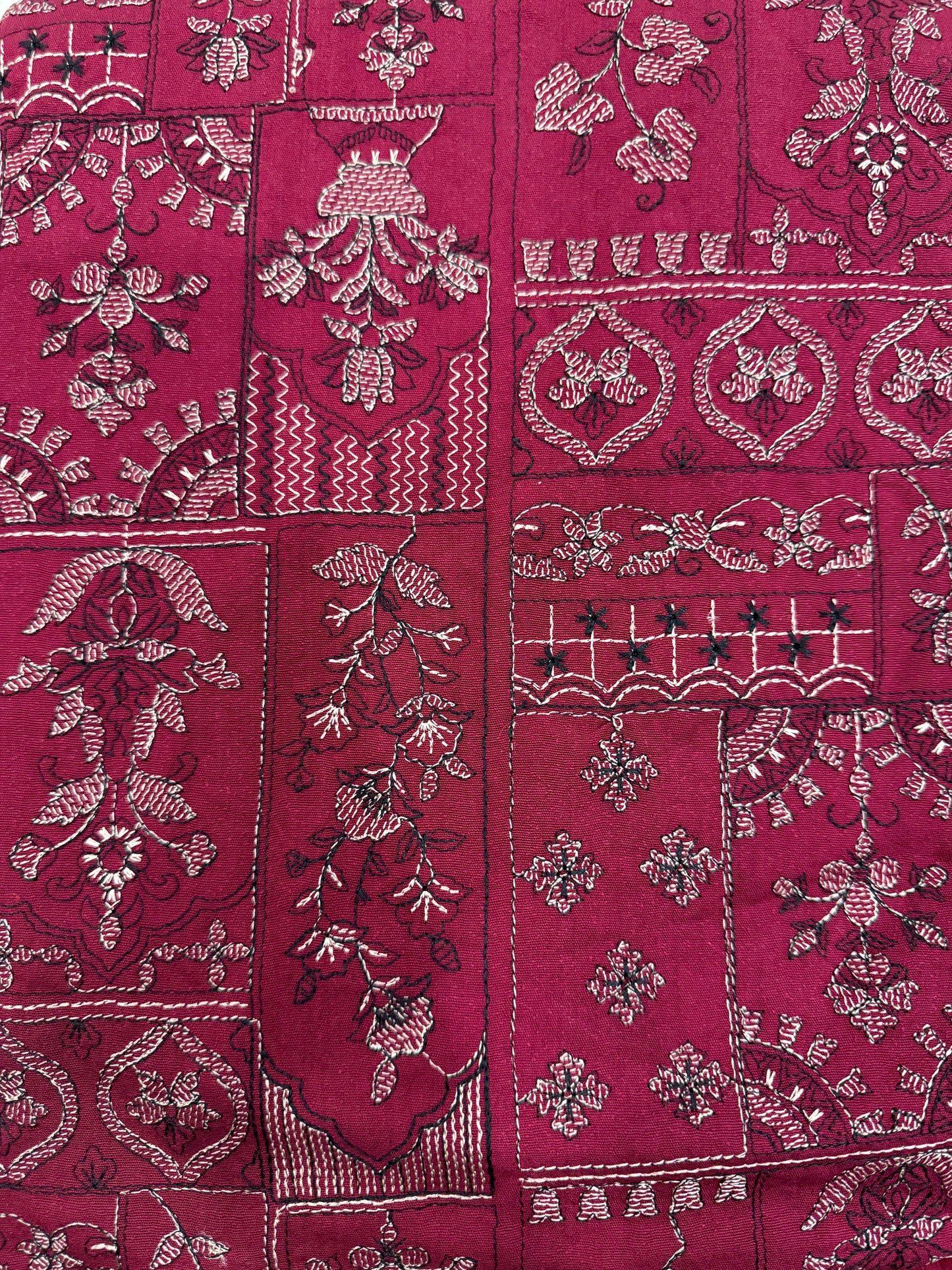 Reddish Maroon Embroidered 3-Piece Lawn Karandi